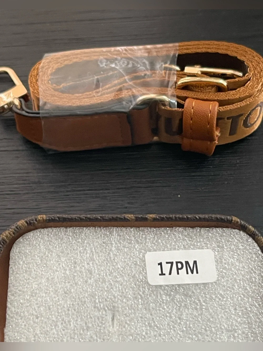 iPhone 17 pro max crossbody Card Wallet Phone Case in Brown & Tan - Picture 8 of 9